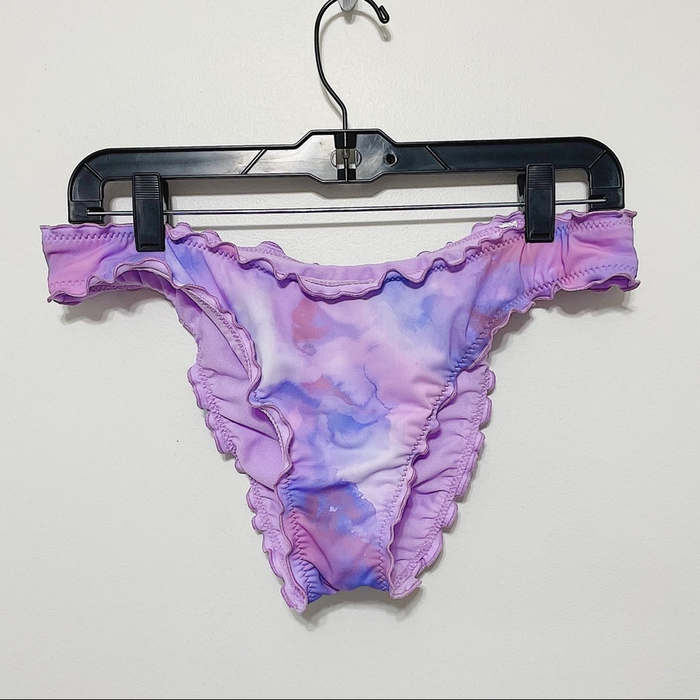 Shade & Shore Tie Dye Ruffled Bikini Bottoms M